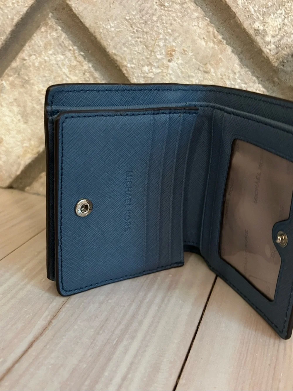 Michael Kors Men's Slate Blue Saffiano Leather Card Holder